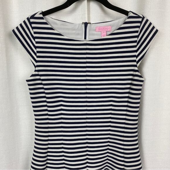 Lilly Pulitzer Blue&White Stripe Briella Fit&Flare Dress Sz.S - Picture 6 of 16